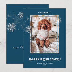 Cute God jul Lycklig PAWlidays Pet Photo Hol Julkort