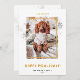 Cute God jul Lycklig PAWlidays Pet Photo Julkort