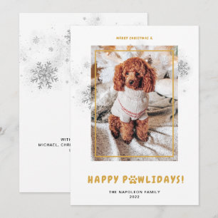 Cute God jul Lycklig PAWlidays Pet Photo Julkort