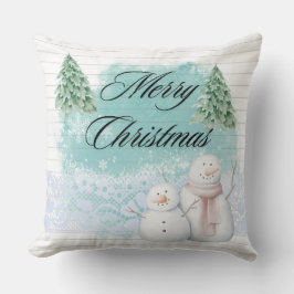 Cute God jul med Snögubbe Julgran Kudde