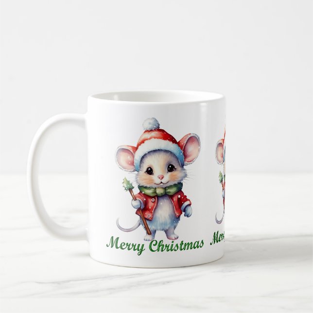 Cute God jul Mouse Mugg (Vänster)