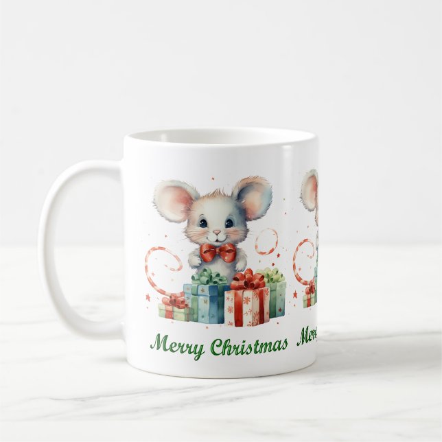 Cute God jul Mouse Mugg (Vänster)