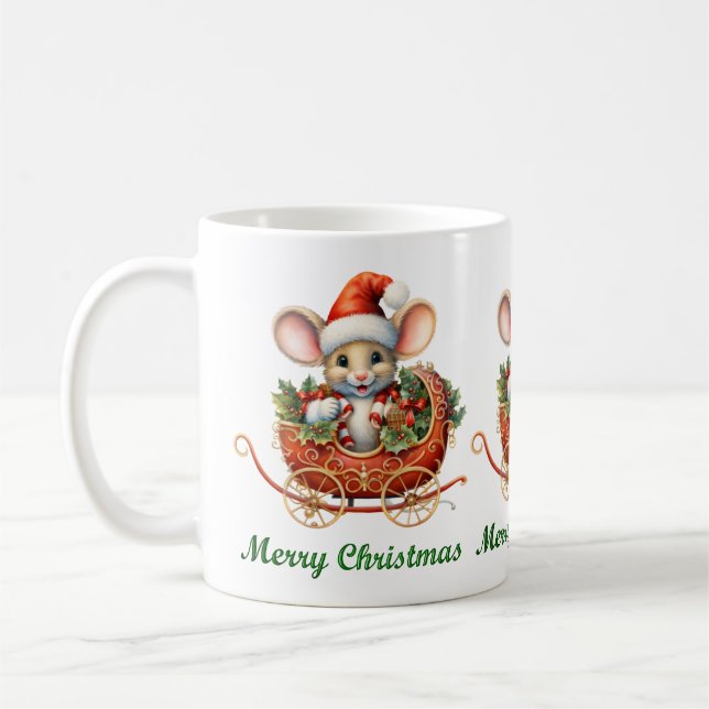 Cute God jul Mouse Mugg (Vänster)