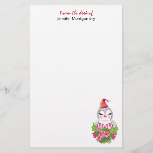 Cute God Jul Penguin i Santa Hat Brevpapper
