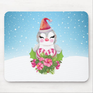 Cute God Jul Penguin i Santa Hat Musmatta