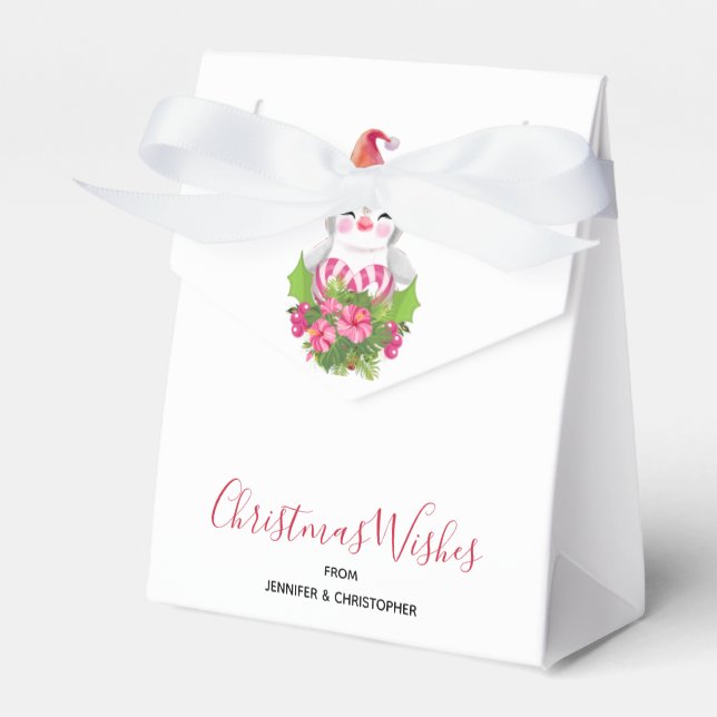 Cute God Jul Penguin i Santa Hat Presentaskar (Framsidan Sidan)