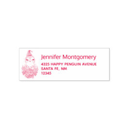 Cute God Jul Penguin i Santa Hat Självfärgande Stämpel