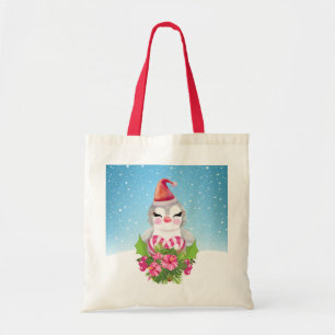 Cute God Jul Penguin i Santa Hat Tygkasse