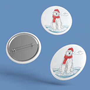 Cute God jul Polar Bear Knapp