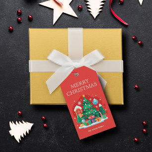 Cute God jul Presentetikett