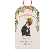 Cute God jul Red Berries Black Cat Lovers