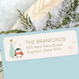 Cute God jul Returadress Etikett