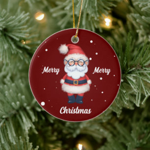 Cute God jul Santa ceramic ornamic Julgransprydnad Keramik