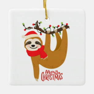 Cute God jul Sloth Julgransprydnad Keramik