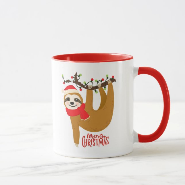 Cute God jul Sloth Mugg (Höger)