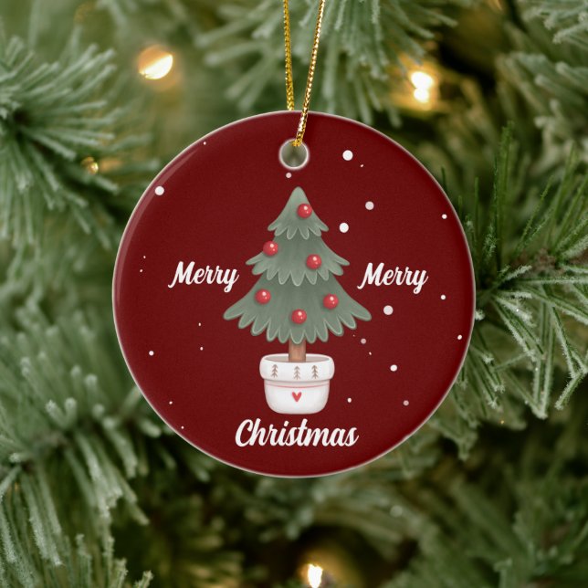 Cute God jul Träd keramiskt ornament (Träd)