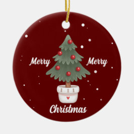 Cute God jul Träd keramiskt ornament