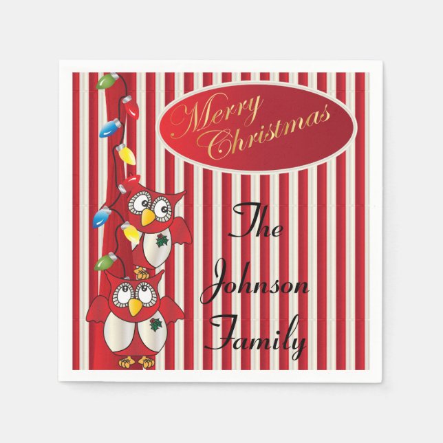 Cute God jul Uggla Pappersservett (Framsidan)