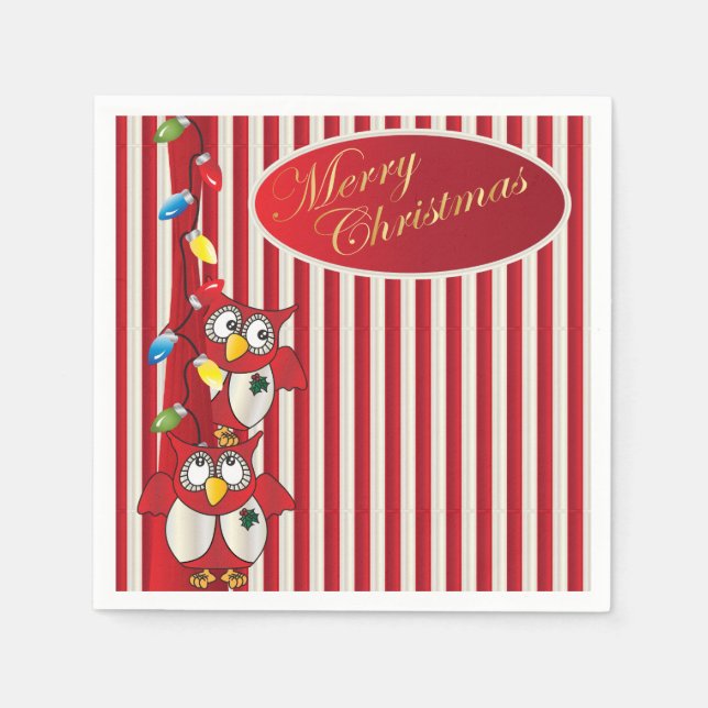 Cute God jul Uggla Pappersservett (Framsidan)