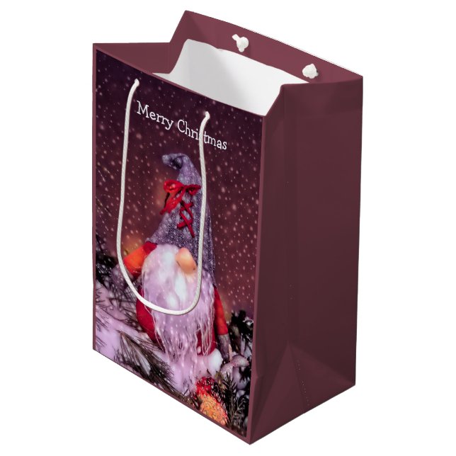 Cute God jul Whimsical Gnome Helgdag Träd (Framsidan Vinklad)