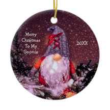 Cute God jul Whimsical Gnome Helgdag Träd