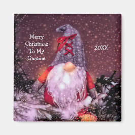 Cute God jul Whimsical Gnome Helgdag Träd Magnet