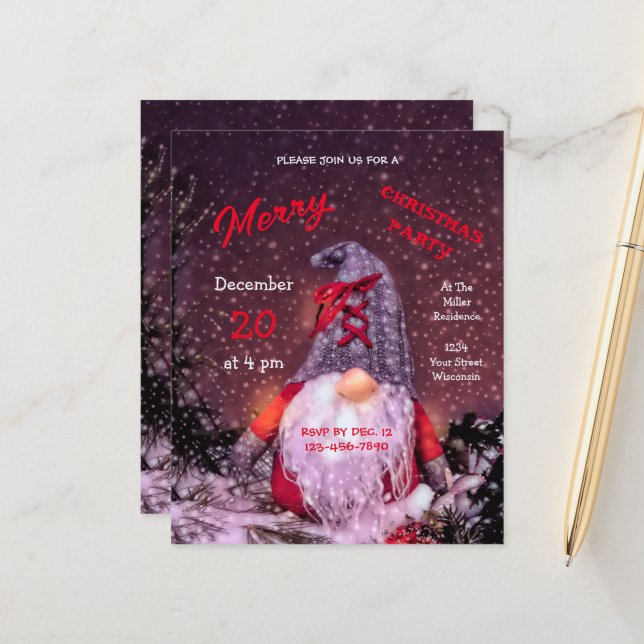 Cute God jul Whimsiques Gnome Budget (Fram/Back In Situ)