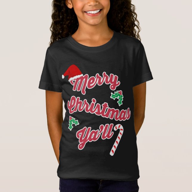 Cute God jul Ya ll Trailer Cat T Shirt (Framsida)