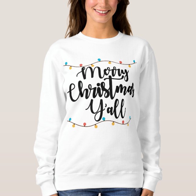 Cute God jul Y'all ord T Shirt (Framsida)
