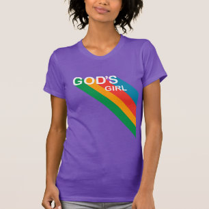 Cute God's Girl Rainbow Inspirational Christian T Shirt