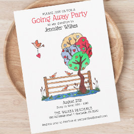 Cute Going Away Party Illustrated Inbjudningar