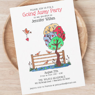 Cute Going Away Party Illustrated Inbjudningar