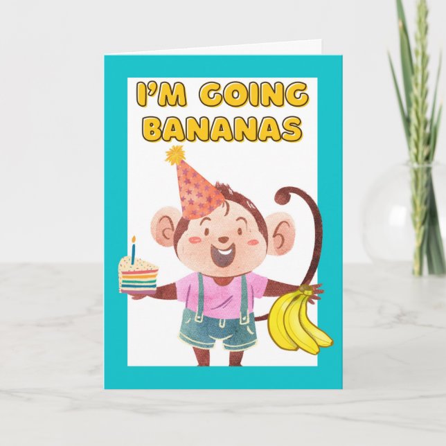 Cute Going Bananas över din födelsedag med Joke Kort (Framsida)