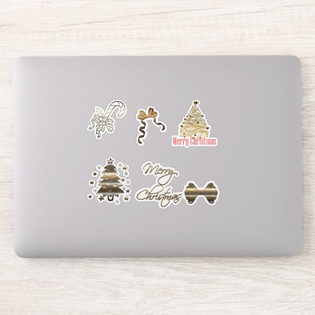Cute Gold Christmas Klistermärken (Dator)