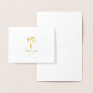Cute Gold Foil Handflatan Träd Tack Folierat Kort