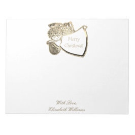 Cute Golden Angel Faux Guld och Vit jul Anteckningsblock