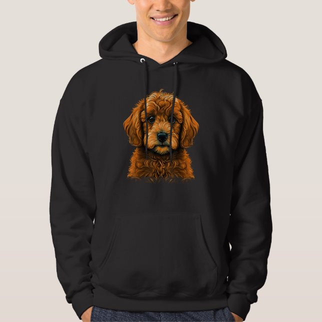 Cute Golden Doodle Dog on Goldendoodle  1 Hoodie (Framsida)