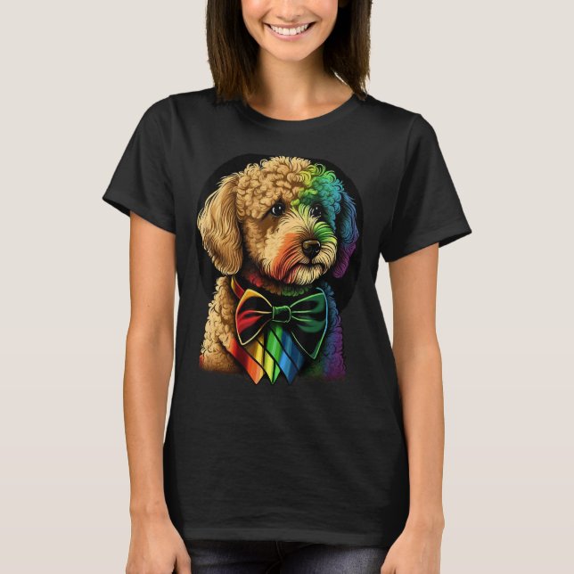 Cute Golden Doodle Dog on Goldendoodle T Shirt (Framsida)