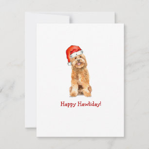 Cute Golden doodle hund Flat Helgdag Tack Kort