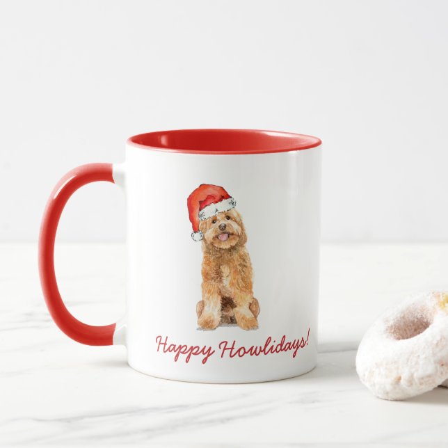 Cute Golden Doodle Hund Helgdag Mugg (Med munk)