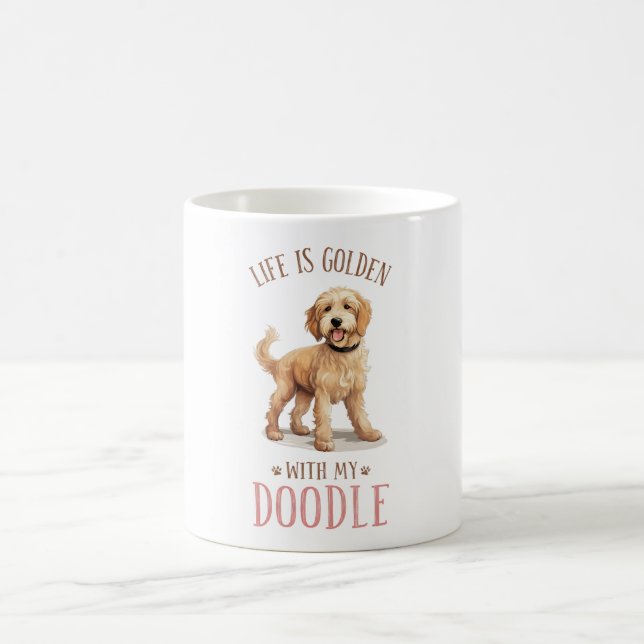 Cute Golden Doodle Hund Quote Kaffemugg (Center)