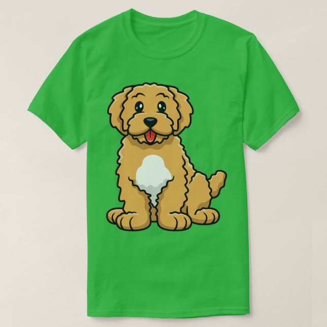 Cute Golden Doodle Hund T Shirt (Design framsida)