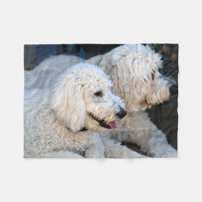 Cute Golden Doodles-bakgrund Fleecefilt (Framsidan (Horisontell))
