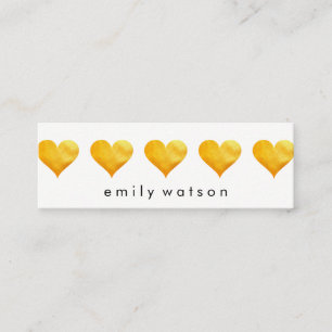 Cute Golden Hearts Mini Visitkort