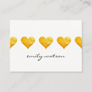 Cute Golden Hearts Visitkort
