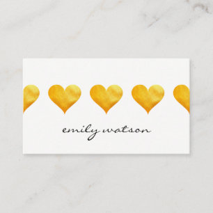 Cute Golden Hearts Visitkort