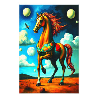 CUTE GOLDEN HORSE FOTOTRYCK