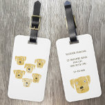 Cute Golden Labrador Retriever Hund Art Anpassning Bagagebricka<br><div class="desc">Den skadliga vattenfärgen Golden Labrador Retriever-hund. Ändra kontaktinformationen på baksidan.</div>