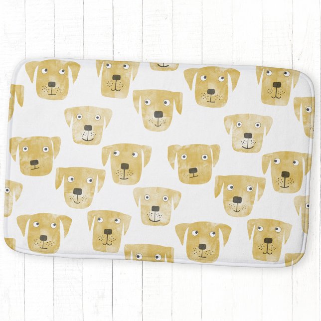 Cute Golden Labrador Retriever Hund Mönster Badrumsmatta (Golden Labrador Retriever Dog fun bath mat)