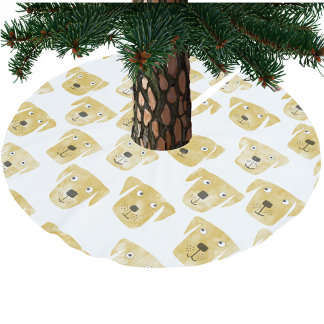 Cute Golden Labrador Retriever Hund Mönster Julgransmatta Borstad Polyester